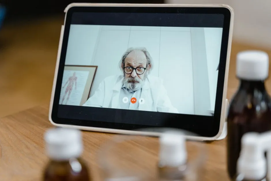 Illustrative photo of a doctor on a video call consultation